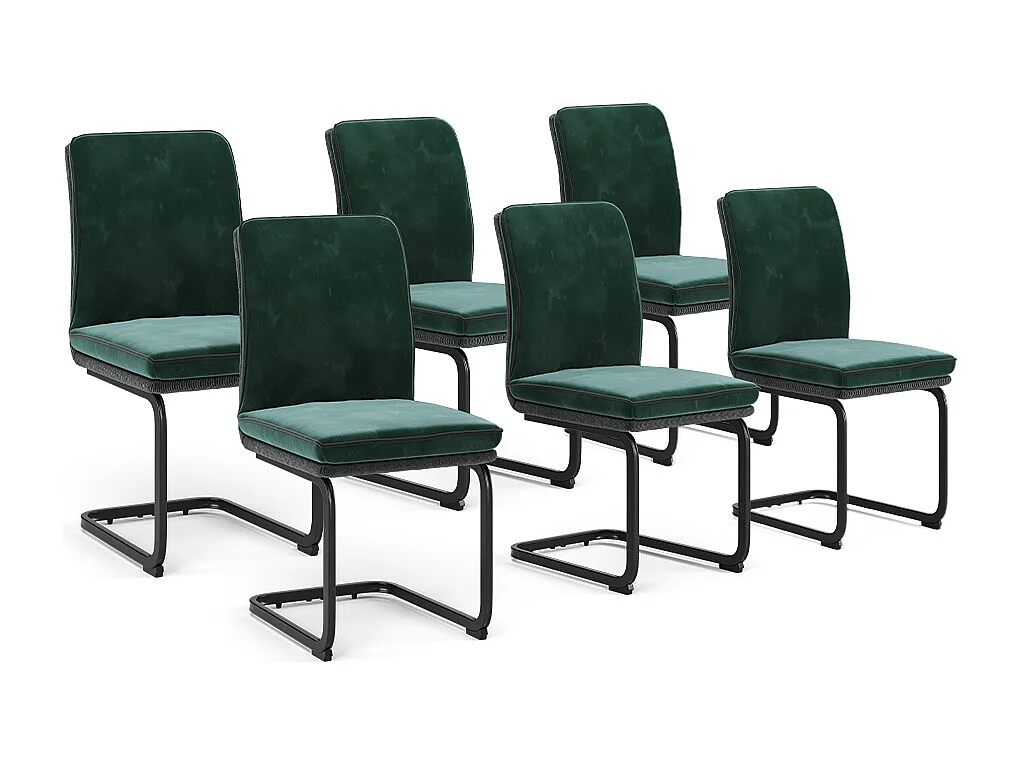 Chaise cantilever vert foncé 49x63.5x95.5 eleganza