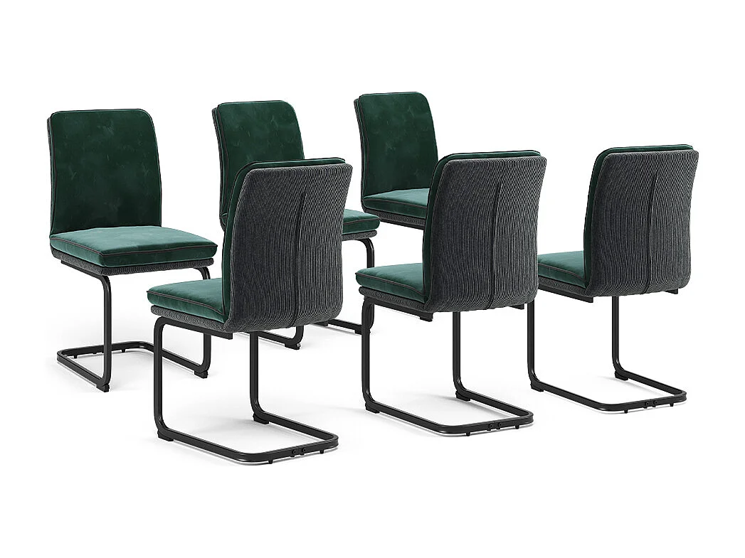 Chaise cantilever vert foncé 49x63.5x95.5 eleganza