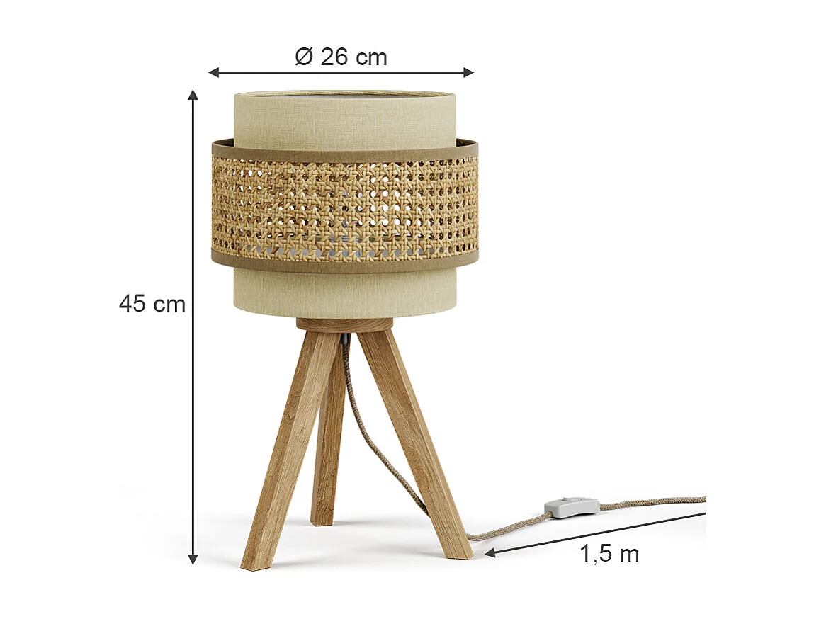 Tischlampe creme 26x26x45 morten