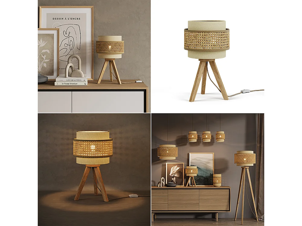 Tischlampe creme 26x26x45 morten