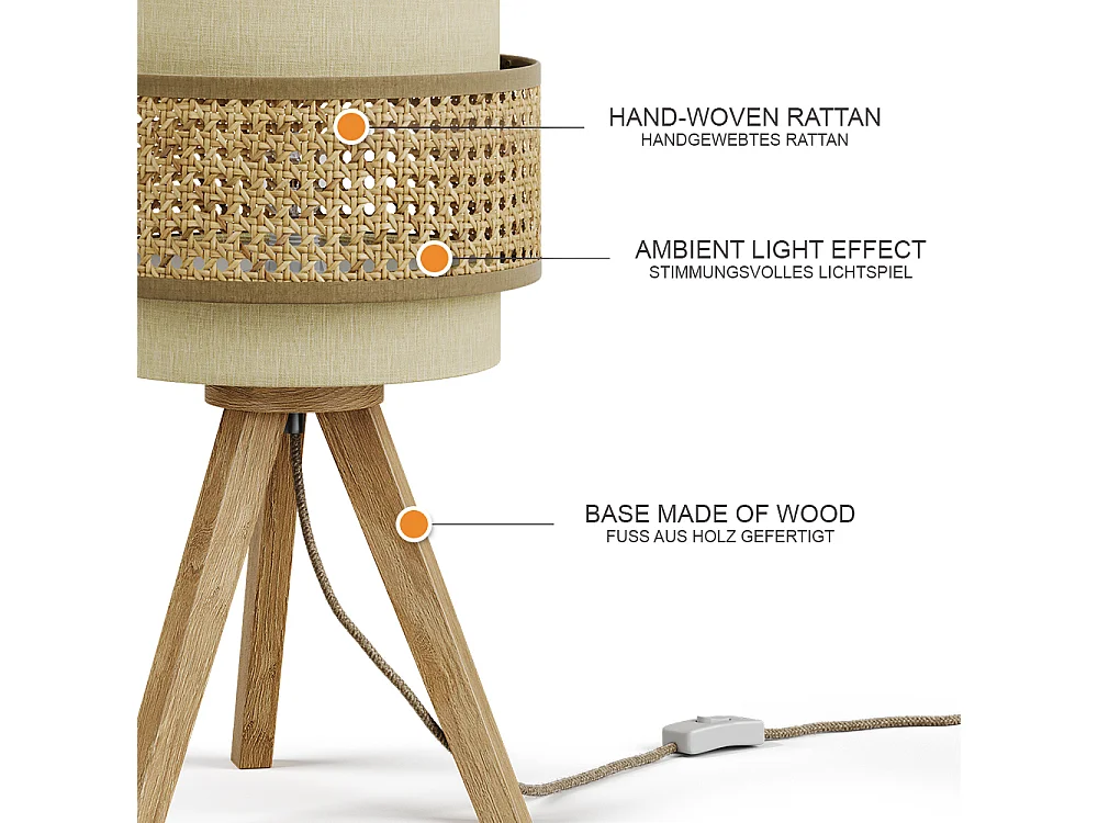 Tischlampe creme 26x26x45 morten