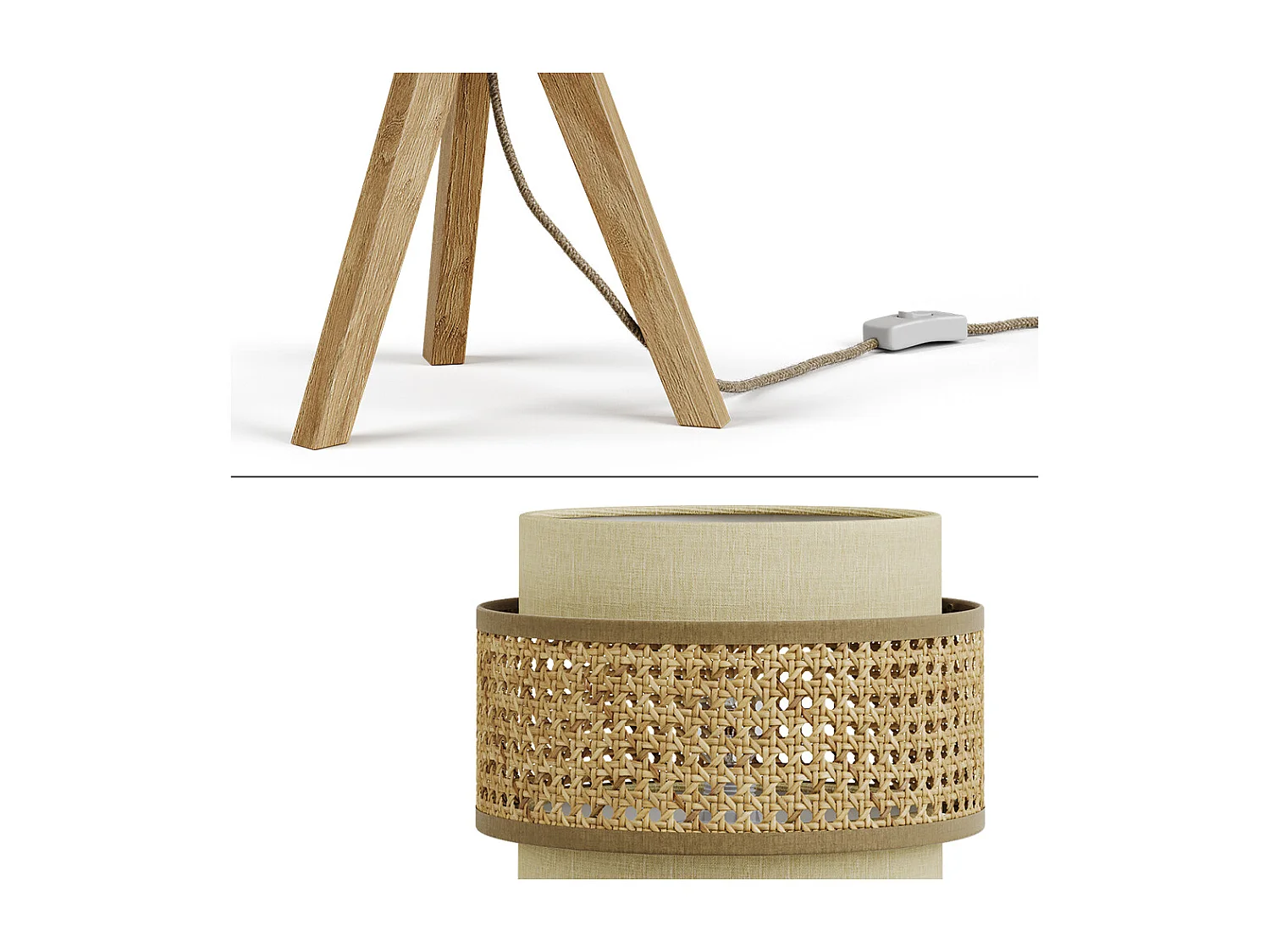 Lampe de table crème 26x26x45 morten