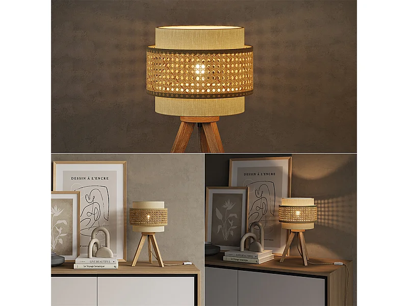 Lampe de table crème 26x26x45 morten