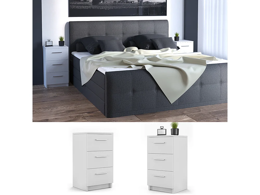 Nachttisch weiß 38x35x66