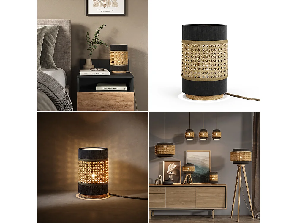 Lampe de table noir 17.5x17.5x26.5 morten