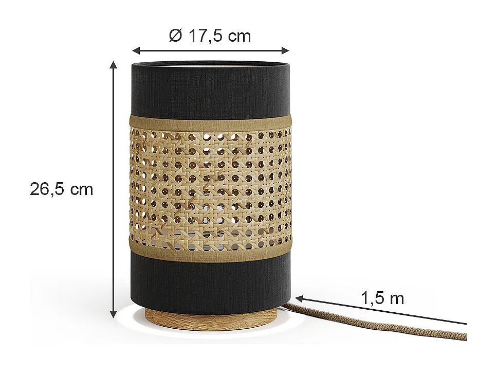 Lampe de table noir 17.5x17.5x26.5 morten