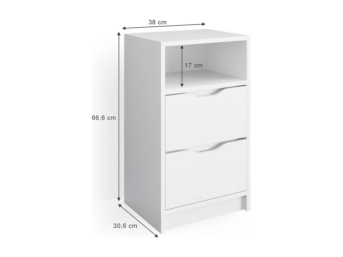 Szafka nocna biały 38x30.6x66.6 ruben