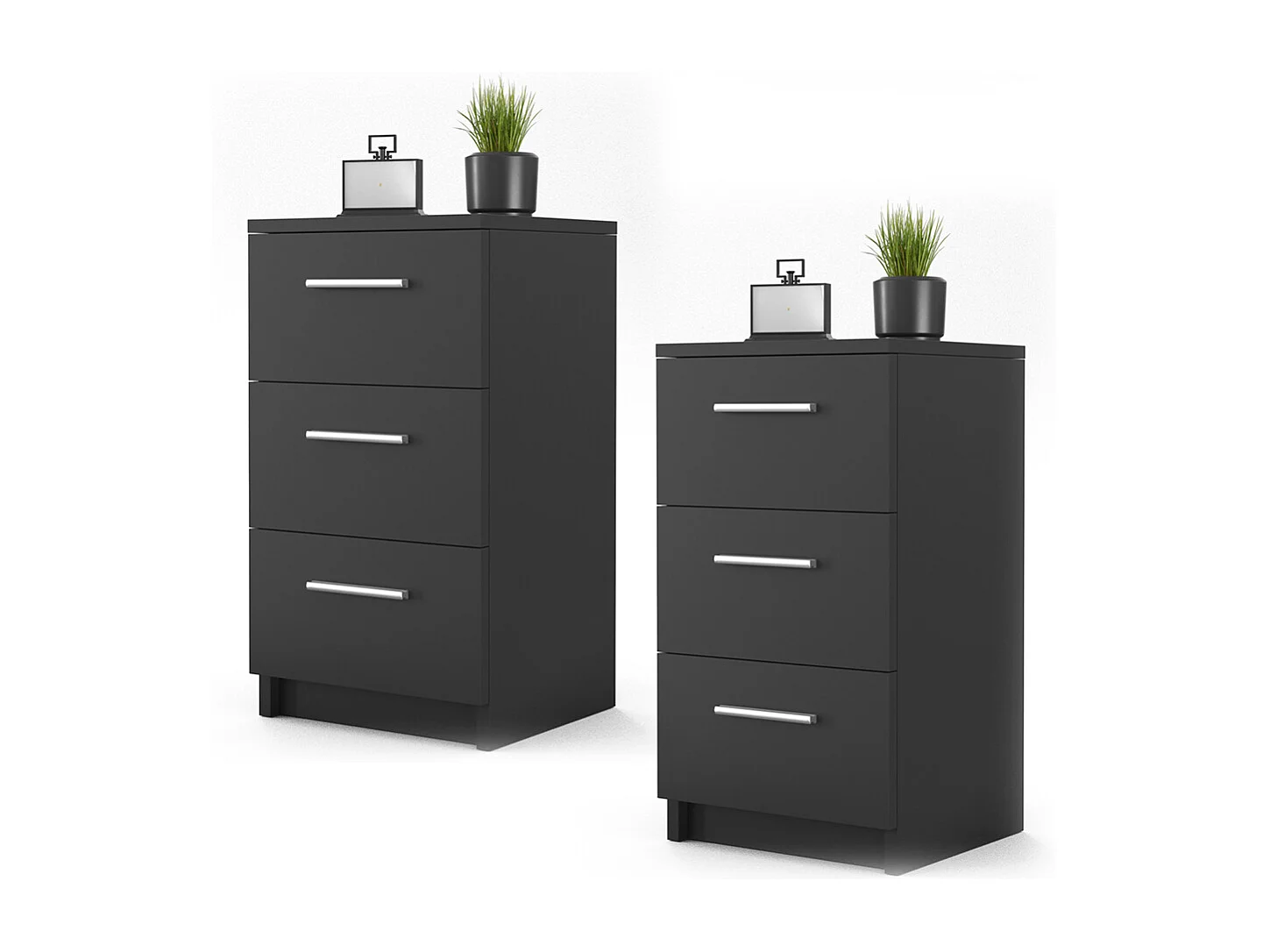 Nachttisch schwarz 38x35x66