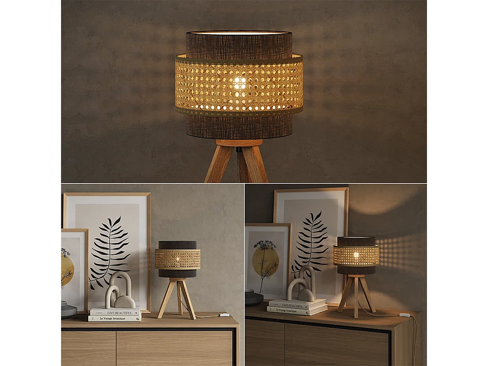 Lampe de table noir 26x26x45 morten