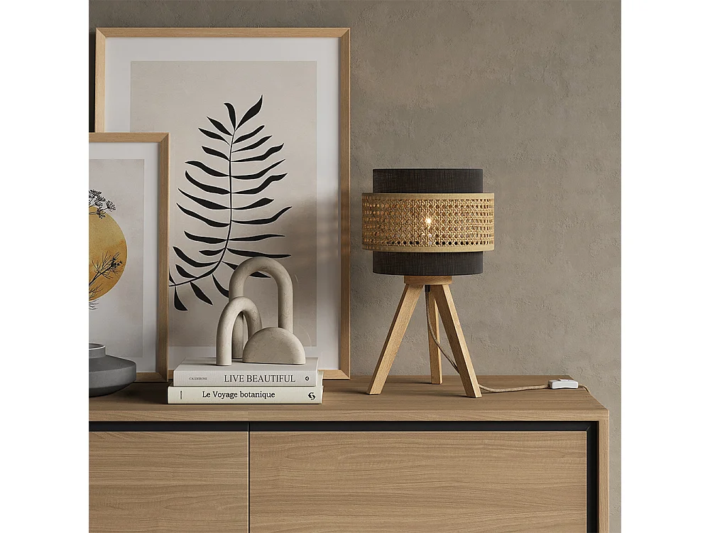 Lampe de table noir 26x26x45 morten