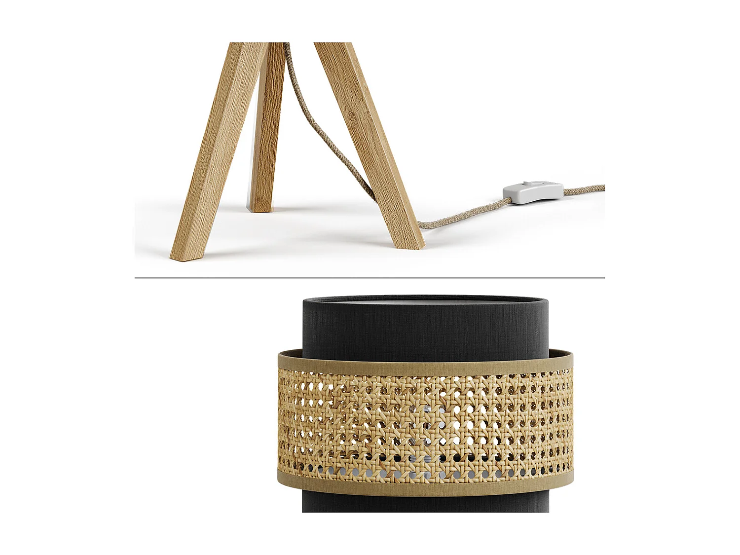 Lampe de table noir 26x26x45 morten