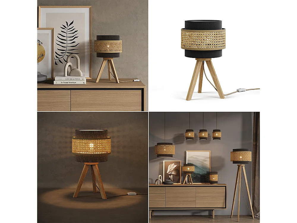 Lampe de table noir 26x26x45 morten