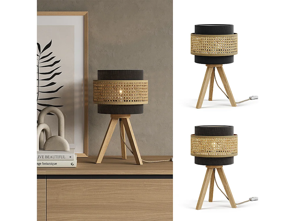 Lampe de table noir 26x26x45 morten