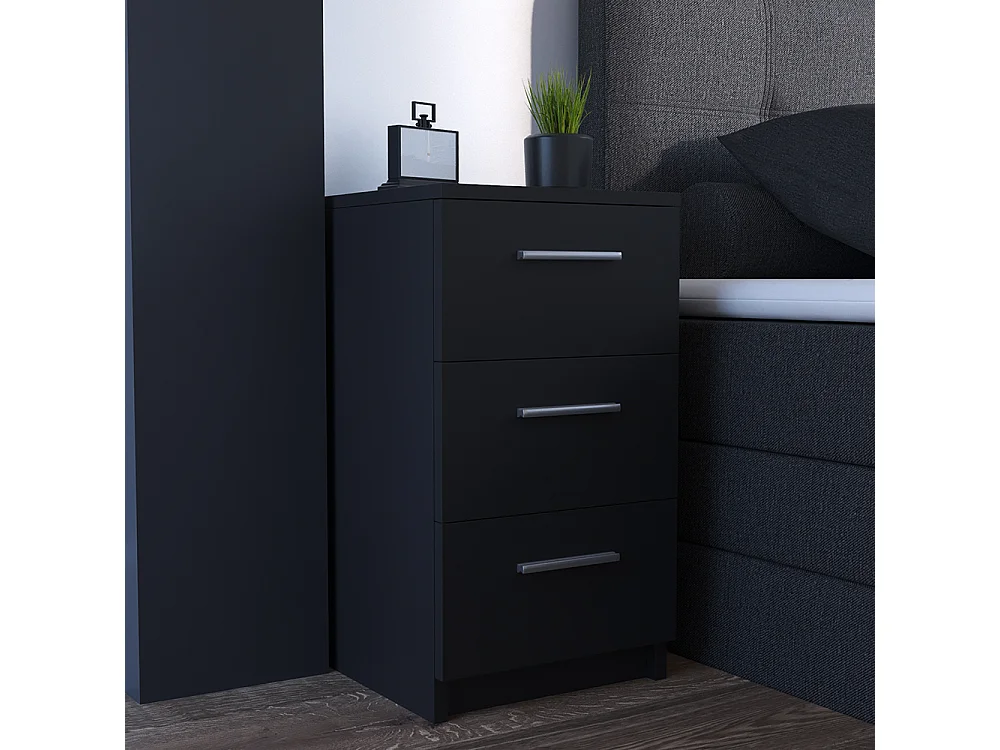 Nachttisch schwarz 38x35x66