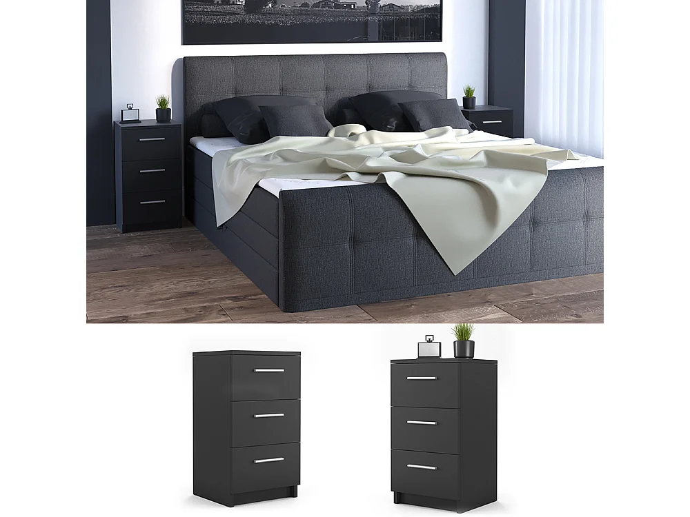 Table de chevet noir 38x35x66