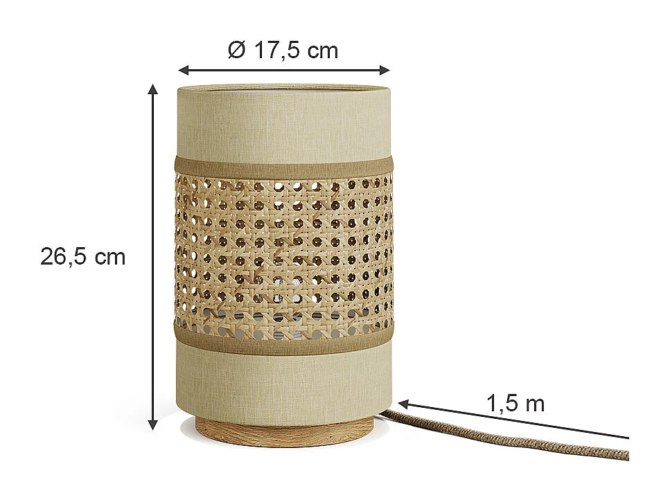 Lampe de table crème 17.5x17.5x26.5 morten