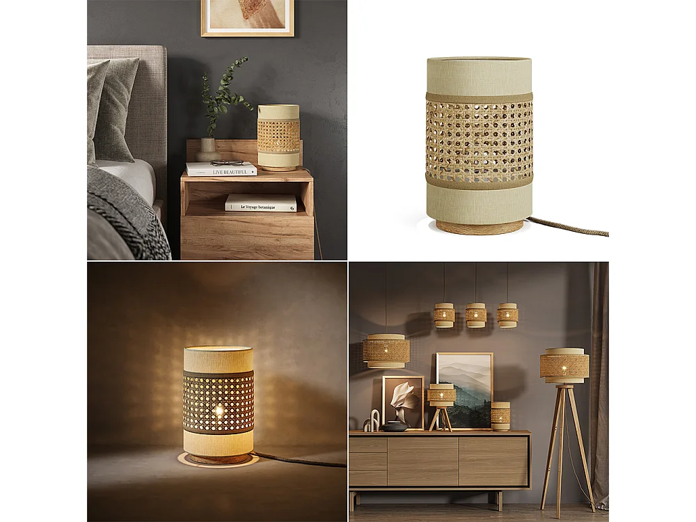 Lampe de table crème 17.5x17.5x26.5 morten