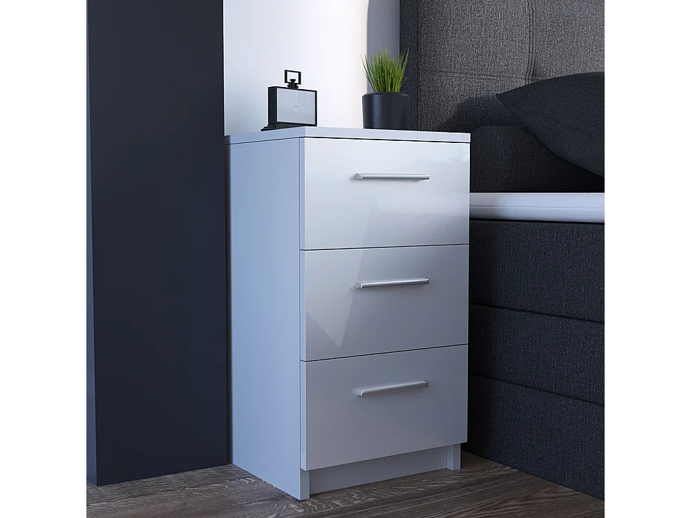 Comodini camera da letto bianco lucido 38x35x66