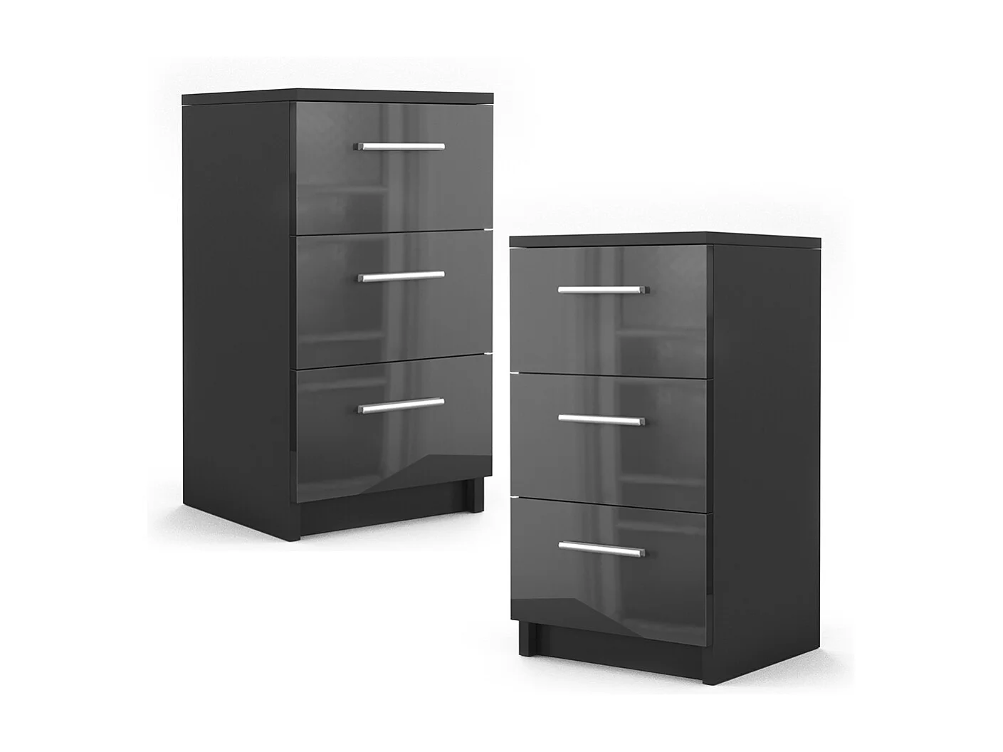 Nachttisch schwarz hochglanz 38x35x66