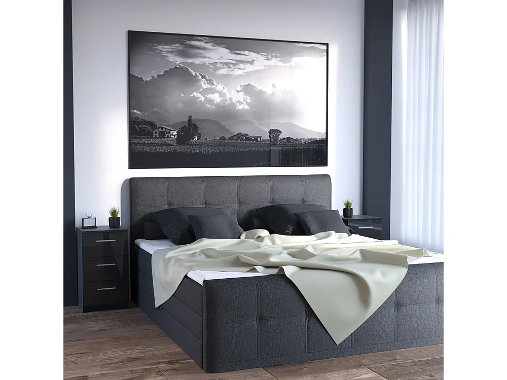 Nachttisch schwarz hochglanz 38x35x66