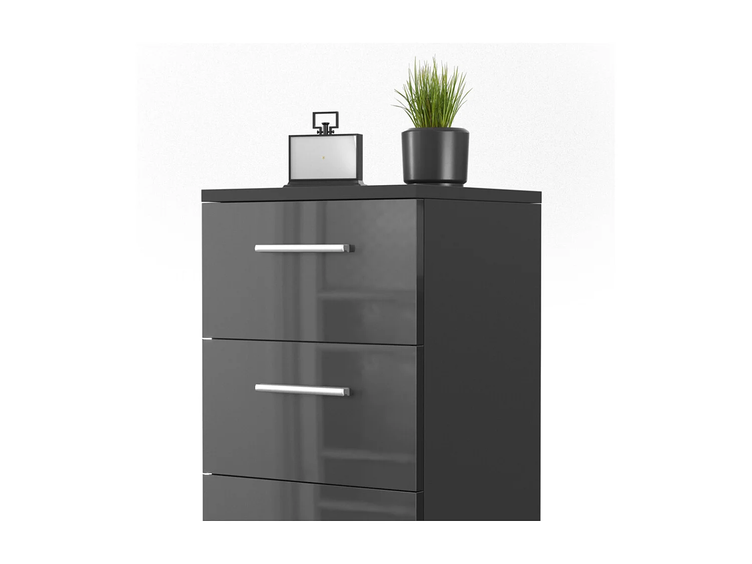 Table de chevet noir haute brillance 38x35x66