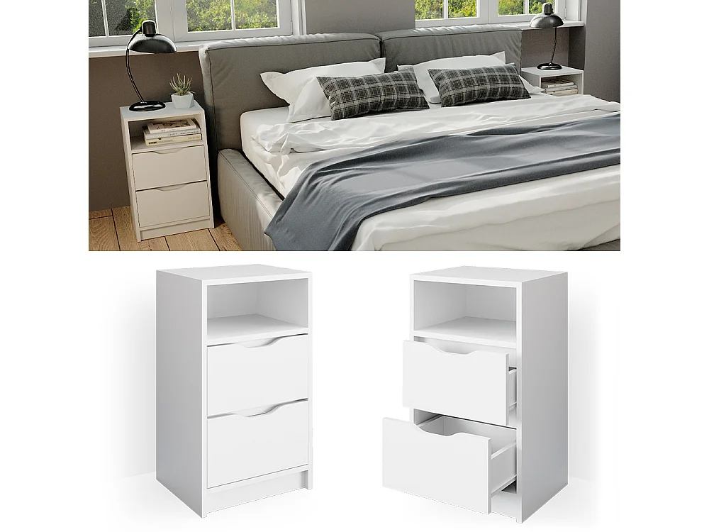 Mesa de noche blanco 38x30.6x66.6 ruben