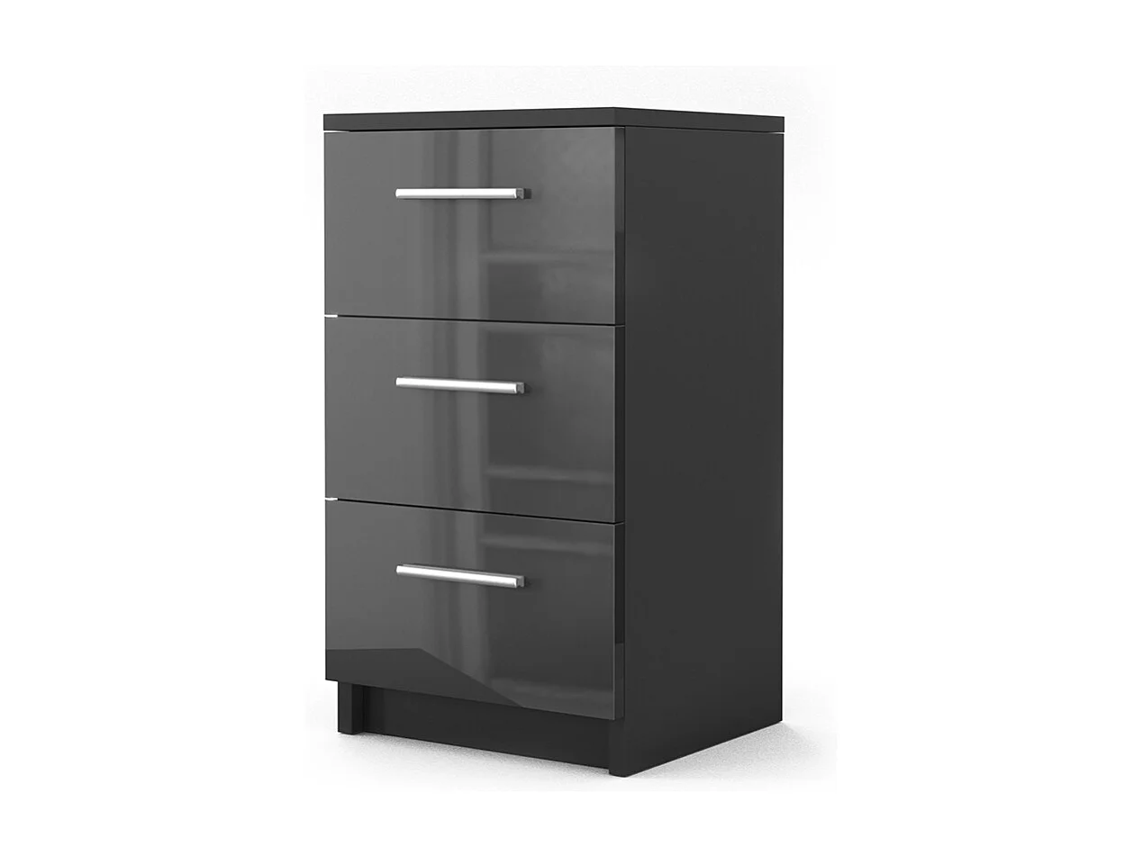 Table de chevet noir haute brillance 38x35x66