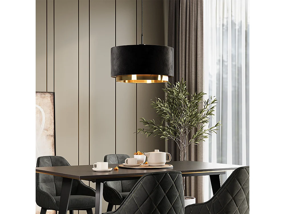 Hängeleuchter schwarz 45x45x25.7 goldamo