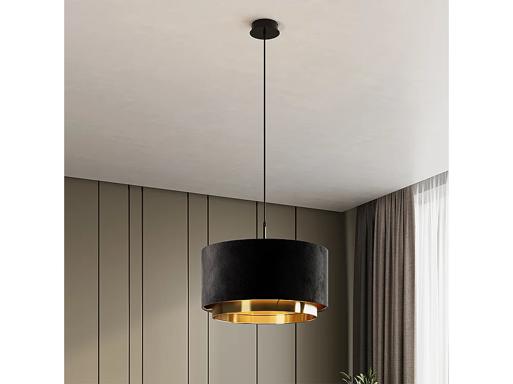 Hängeleuchter schwarz 45x45x25.7 goldamo