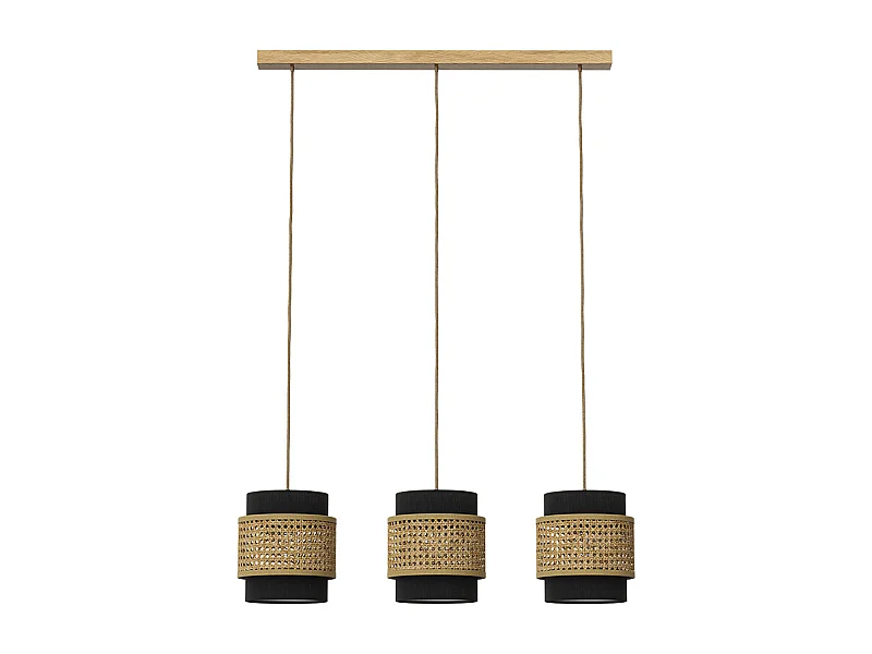 Lampe à 3 suspensions noir 70x70x120 morten