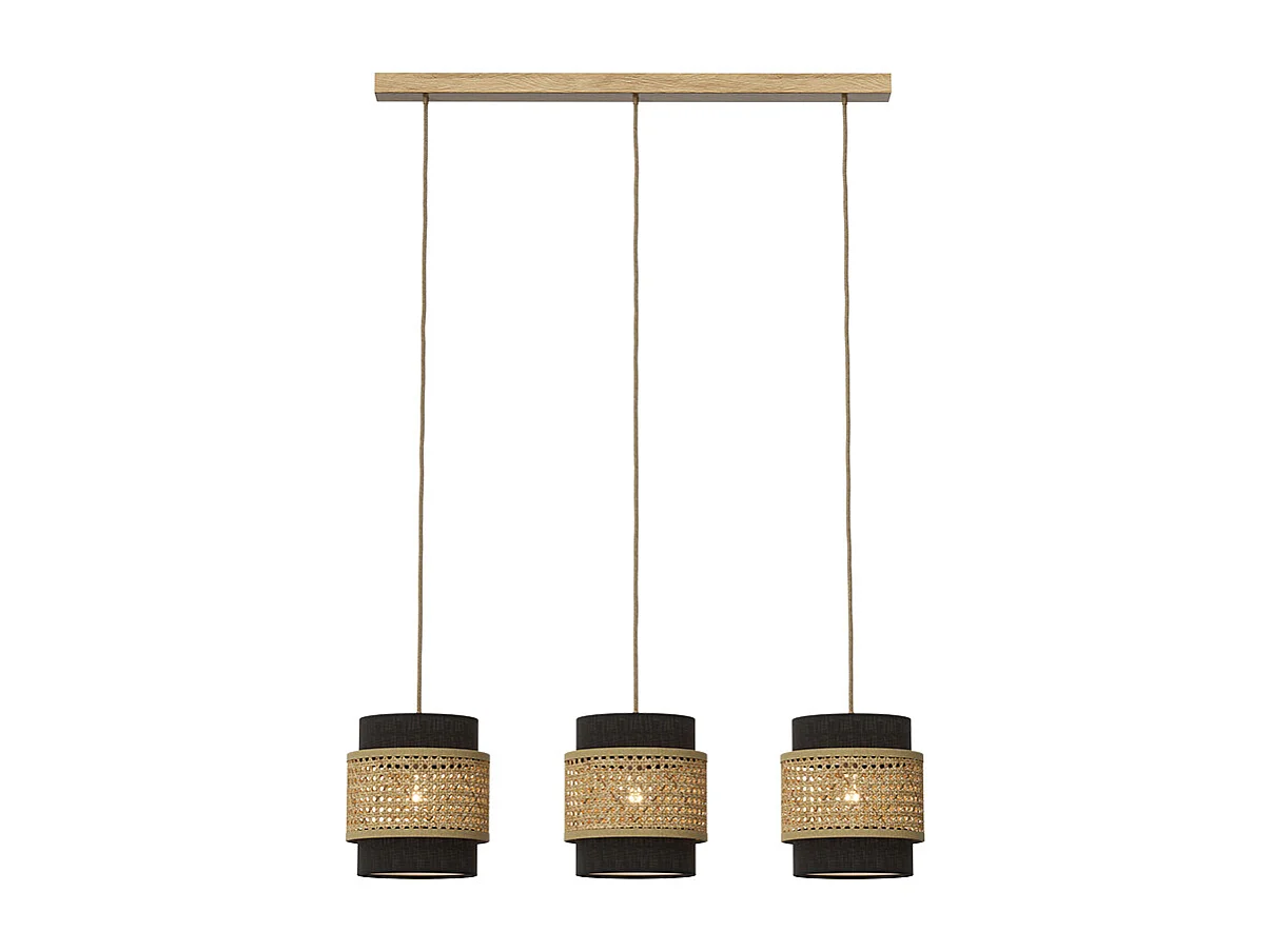 3er Pendelleuchte schwarz 70x70x120 morten