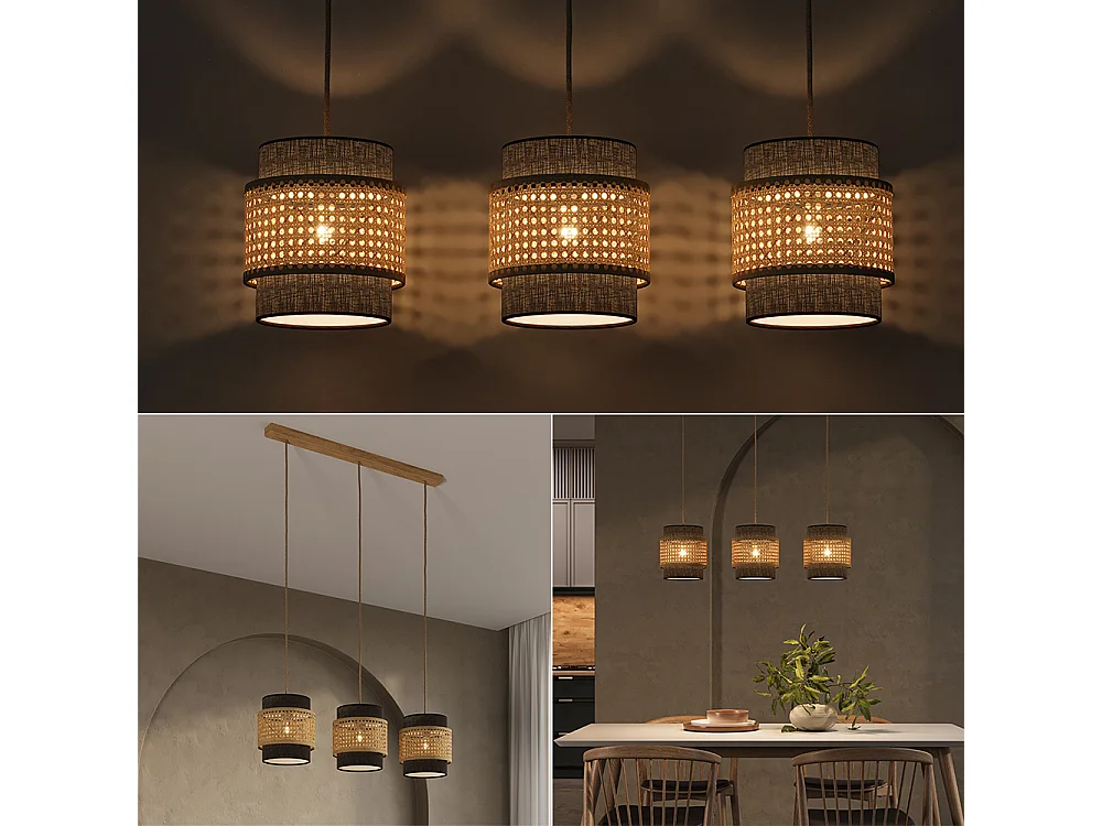 3er Pendelleuchte preto 70x70x120 morten