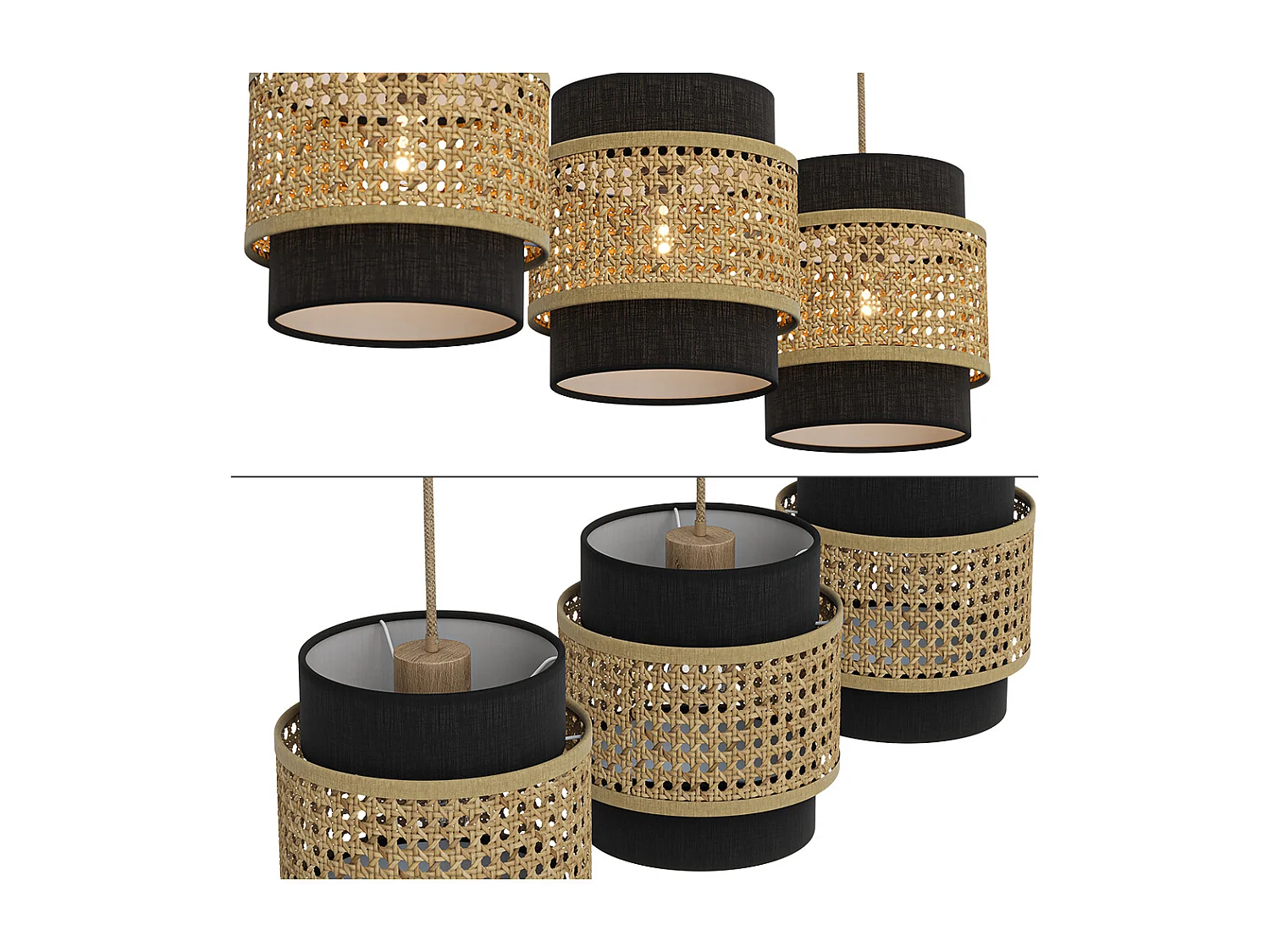 3er Pendelleuchte preto 70x70x120 morten