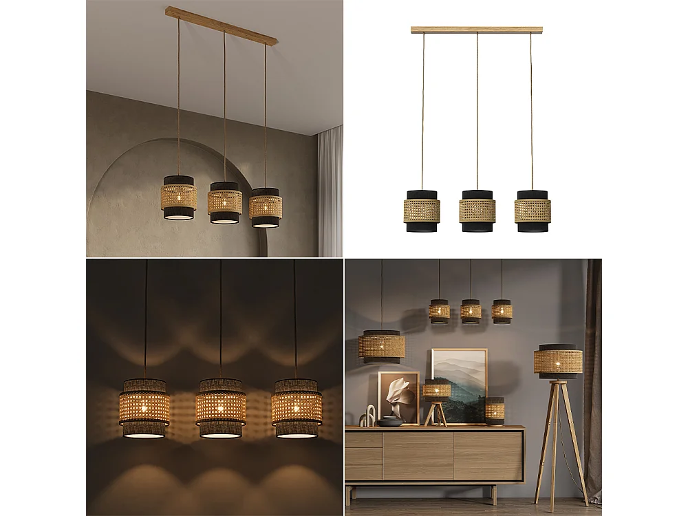 3er Pendelleuchte preto 70x70x120 morten