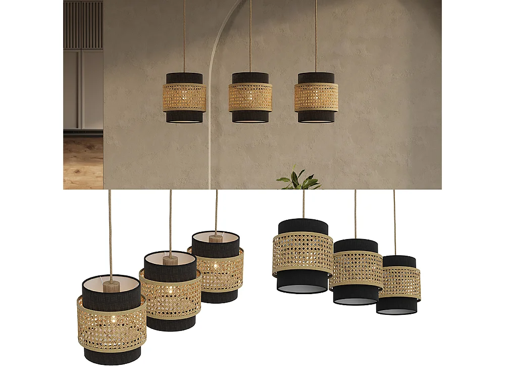 3er Pendelleuchte preto 70x70x120 morten