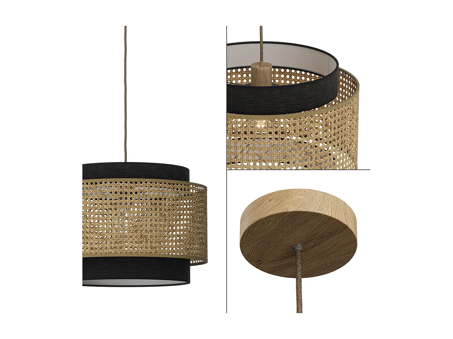 Lámpara de techo negro 45x45x31 morten