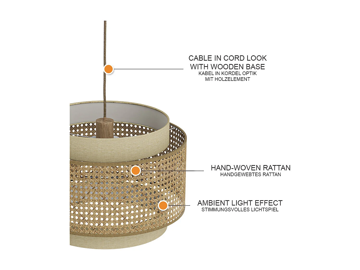 Deckenlampe creme 45x45x31 morten