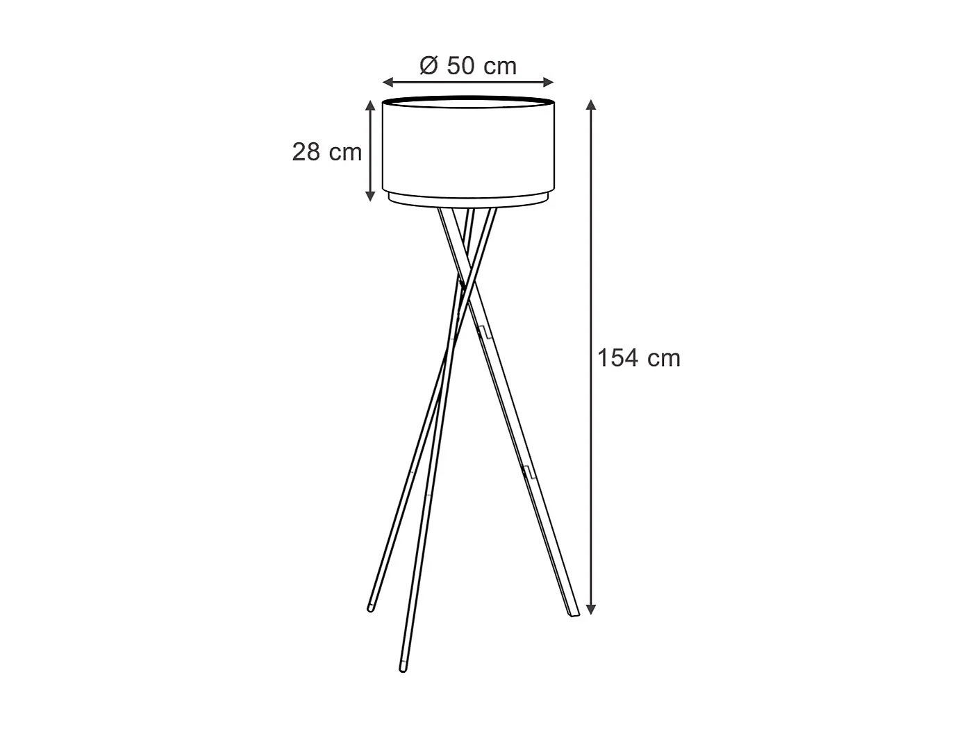 Stehlampe schwarz 50x50x154 goldamo