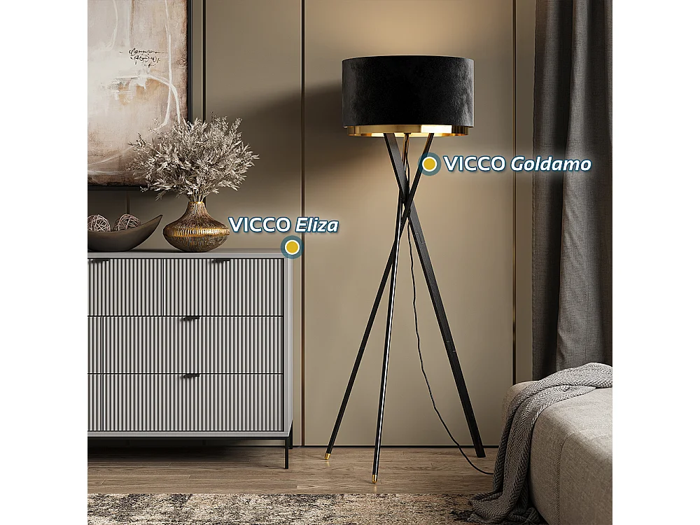 Lampadaire noir 50x50x154 goldamo