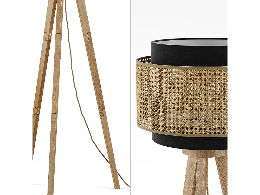 Lampadaire noir 45x45x142 morten