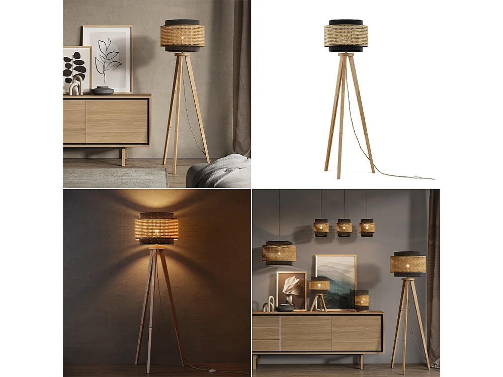 Lampadaire noir 45x45x142 morten