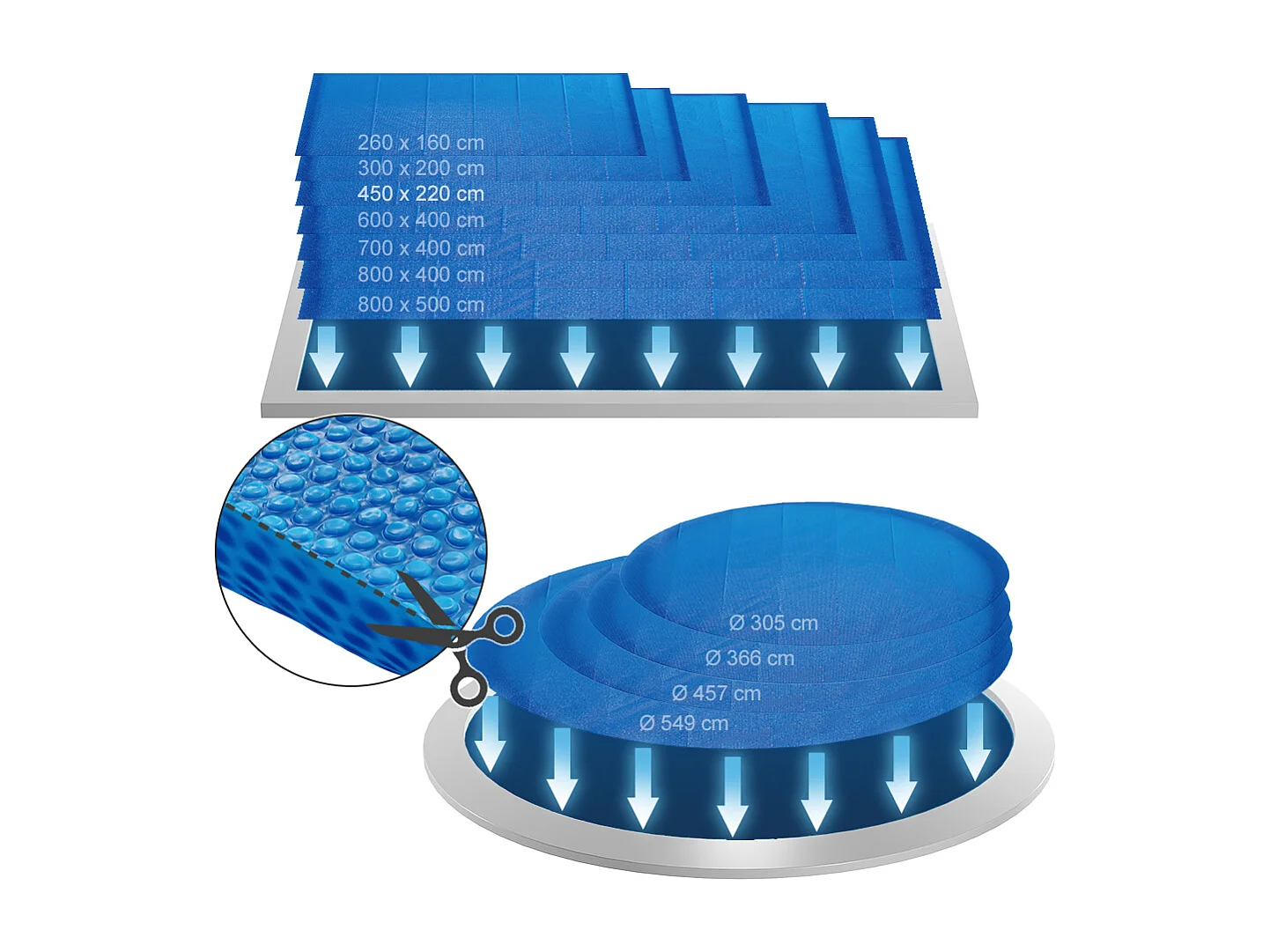 Solarfolie blau 450x220x1