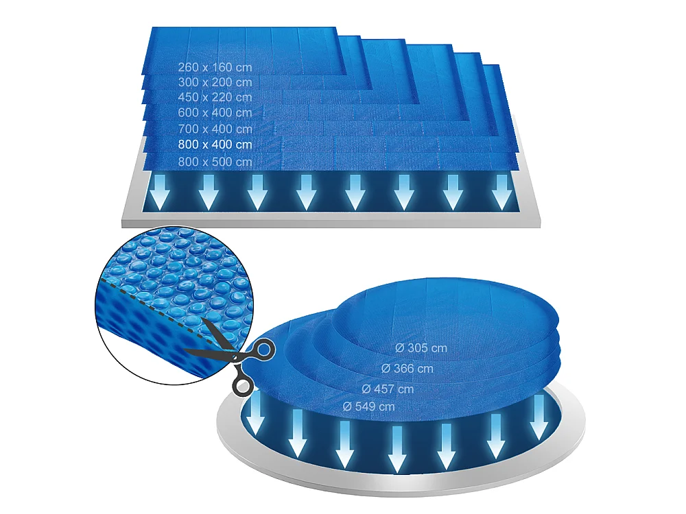 Solarfolie blau 800x400x1