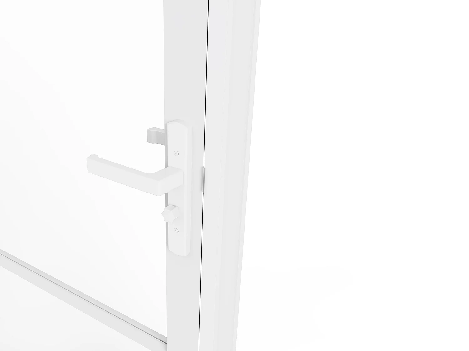 Bloc porte réversible en aluminium et verre trempé - H204 x L83 cm - Blanc - MASERU