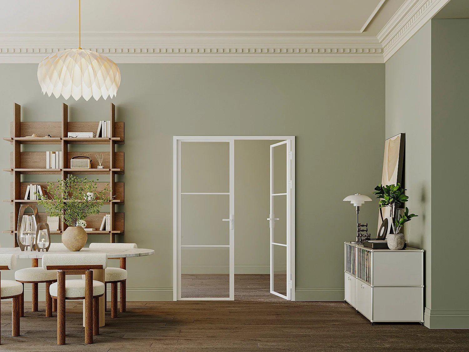 Bloc porte réversible à deux battants en aluminium et verre trempé - 2 x H204 x L83 cm - Blanc - MASERU