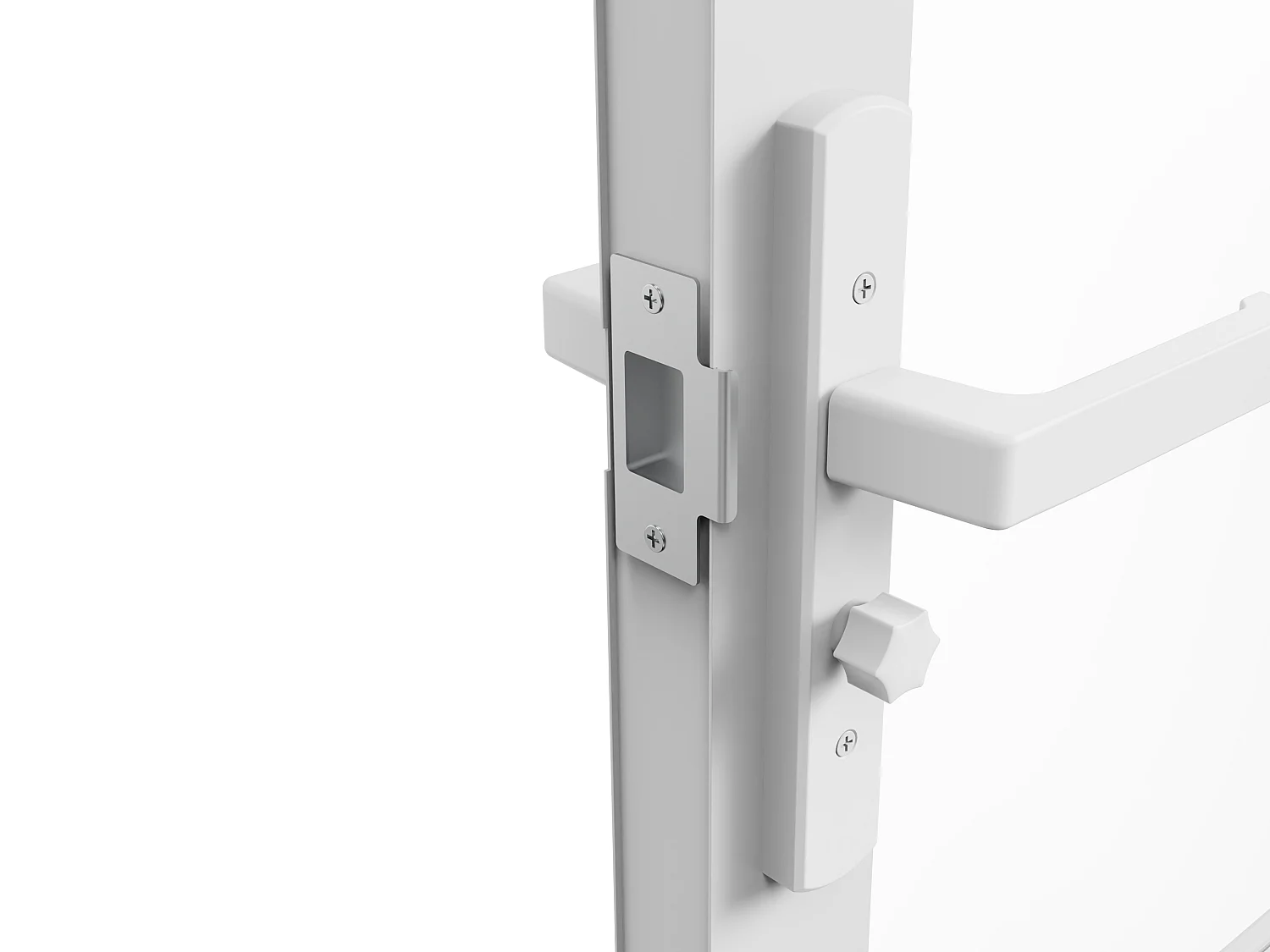 Bloc porte réversible à deux battants en aluminium et verre trempé - 2 x H204 x L83 cm - Blanc - MASERU