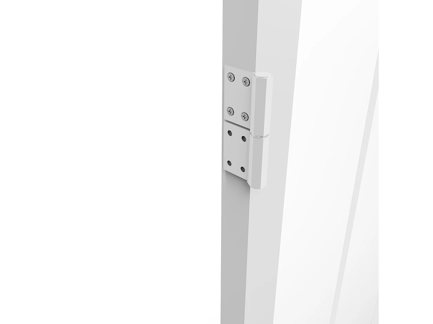 Bloc porte réversible en aluminium et verre trempé style atelier - H204 x L83 cm - Blanc - ERMELO