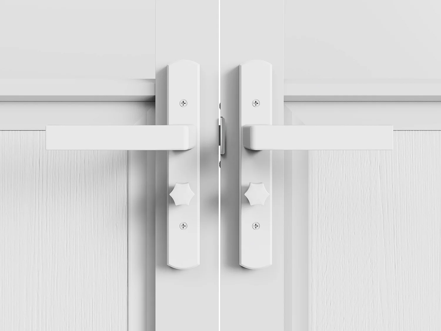 Bloc porte réversible à deux battants en aluminium et verre trempé style atelier - 2 x H204 x L83 cm - Blanc - ERMELO