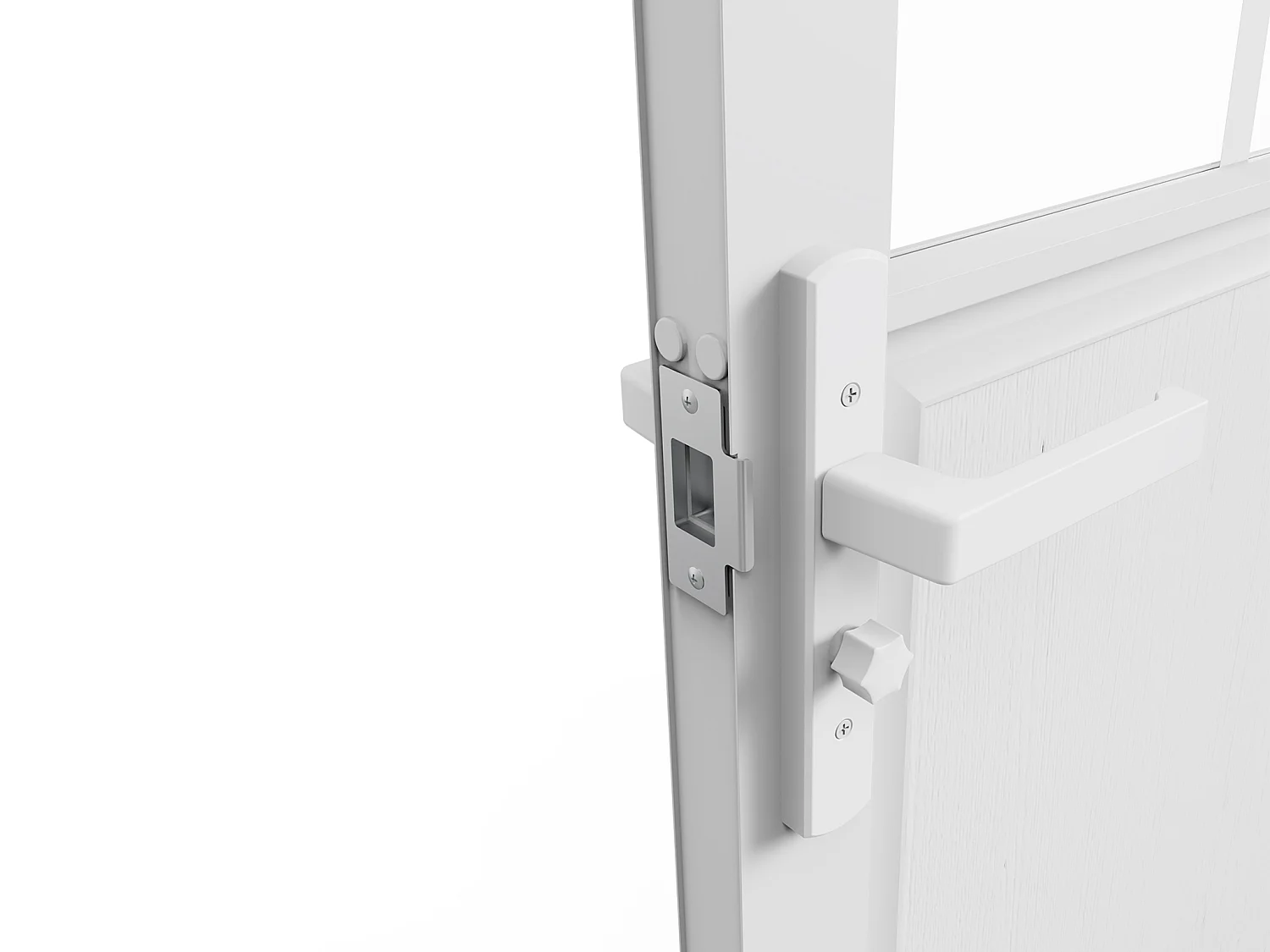 Bloc porte réversible à deux battants en aluminium et verre trempé style atelier - 2 x H204 x L83 cm - Blanc - ERMELO