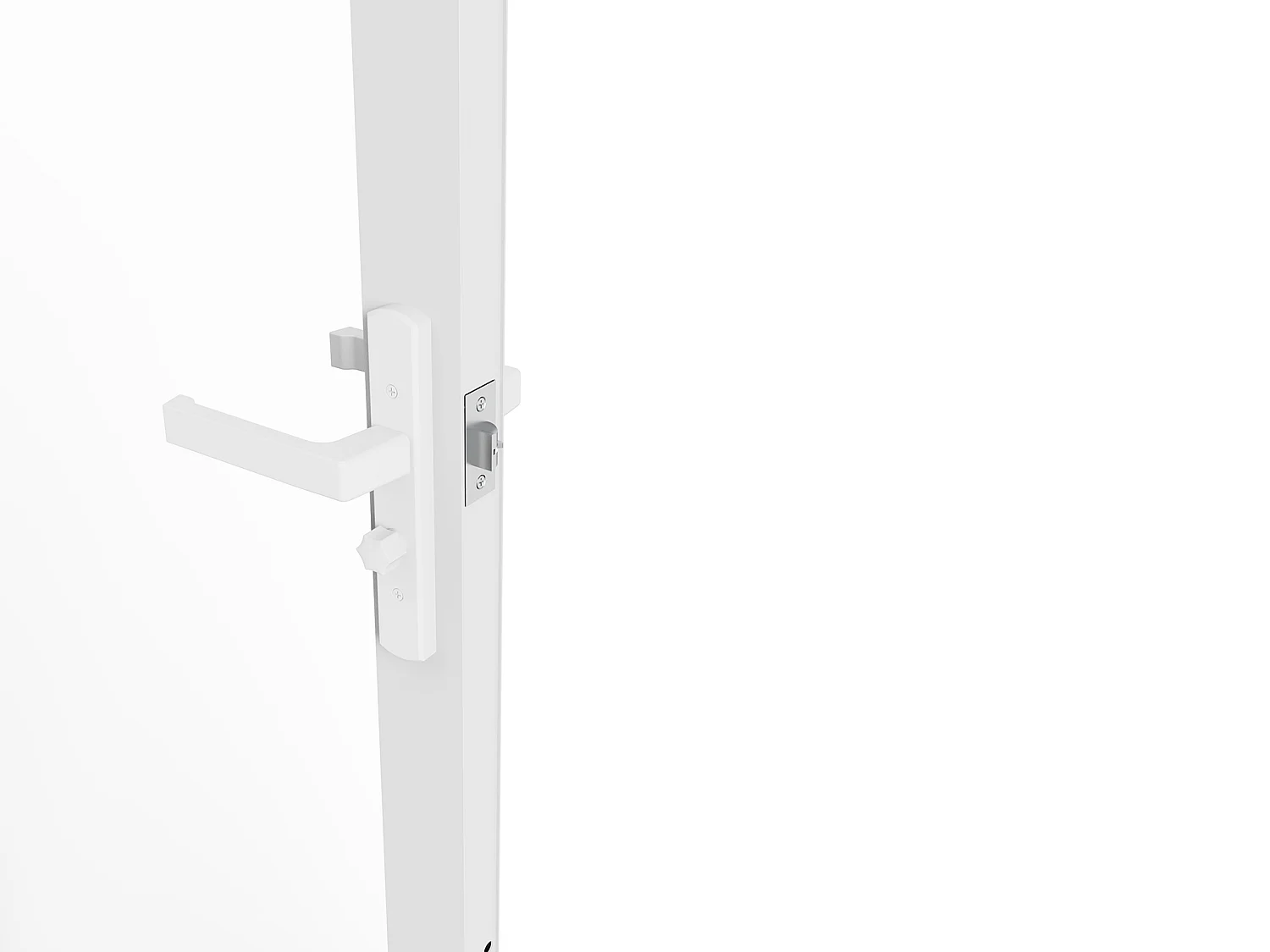 Bloc porte réversible en aluminium et verre trempé - H204 x L83 cm - Blanc - LOXTON